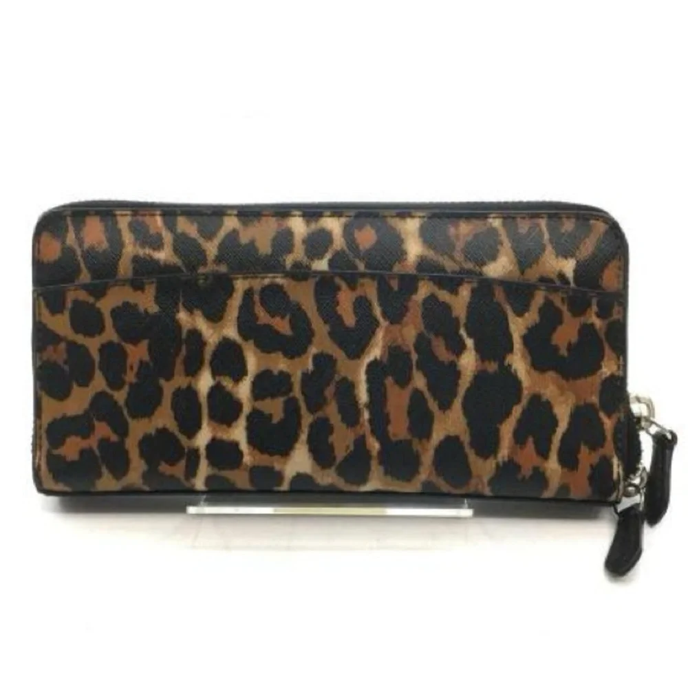 Coach Peyton Ocelot Leopard Print  Long Zip Around Wallet - Picture 6 of 11